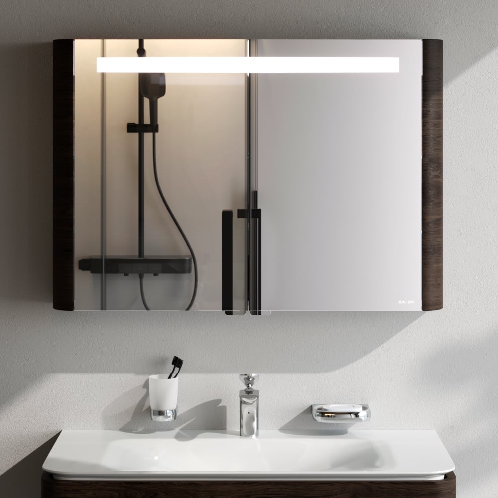 Изображение товара Зеркальный шкаф AM.PM Sensation 100 см с подсветкой табачный дуб