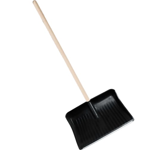 Изображение товара Лопата пластиковая ООО Агростройлидер №9 515x410мм с оцинкованной планкой с деревянным черенком 1200мм в сборе СНЕГ-01.24.1