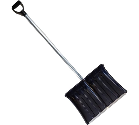 Изображение товара Пластиковая лопата ООО Агростройлидер №7 500x380 мм с оцинкованной планкой с алюминиевым черенком и v-ручкой в сборе СНЕГ-01.20.31