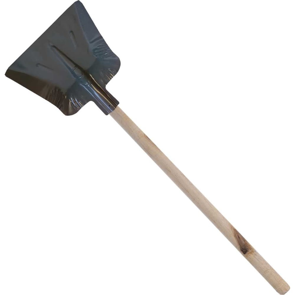 Изображение товара Лопата стальная снеговая 380x370 мм с деревянным черенком