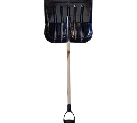 Изображение товара Лопата поликарбонатная ООО Агростройлидер №1э 450x390мм с деревянным черенком и v-ручкой в сборе СНЕГ-02.05.21