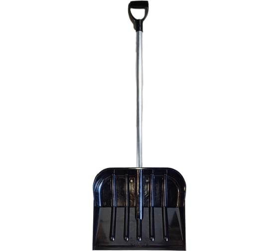 Изображение товара Поликарбонатная лопата ООО Агростройлидер №1э 450x390 мм с алюминиевым черенком и v-ручкой в сборе СНЕГ-02.05.31