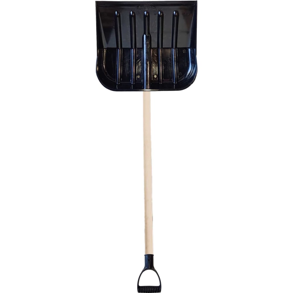 Изображение товара Лопата поликарбонатная ООО Агростройлидер №1э 450x390мм с деревянным черенком и V-ручкой