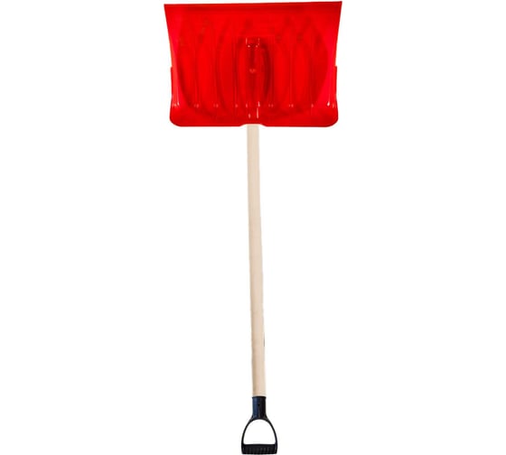 Изображение товара Лопата поликарбонатная ООО Агростройлидер №2 510x370мм с деревянным черенком и v-ручкой в сборе СНЕГ-02.02.11