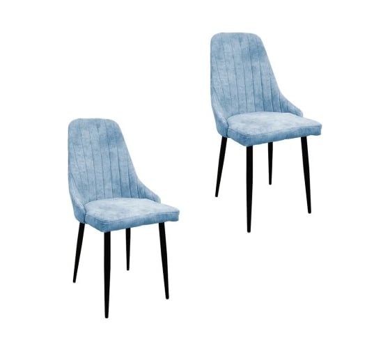 Изображение товара Комплект стульев M-GROUP МИЛАН Классика черный, голубой(2 шт) 14020453