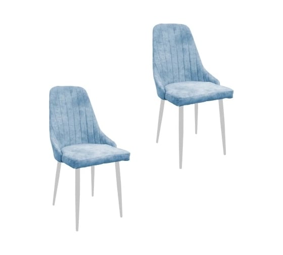 Изображение товара Комплект стульев M-GROUP МИЛАН Классика белый, голубой(2 шт) 14020153