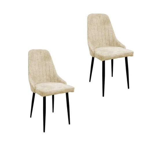 Изображение товара Комплект стульев M-GROUP МИЛАН Классика черный, бежевый (2 шт) 14020452