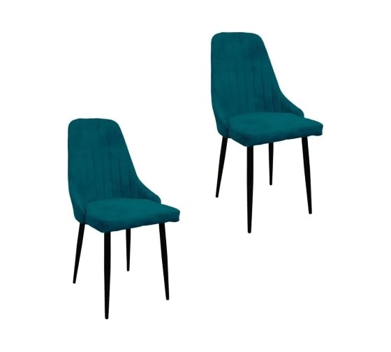 Изображение товара Комплект стульев M-GROUP МИЛАН Классика черный, аквамарин (2 шт) 14020451