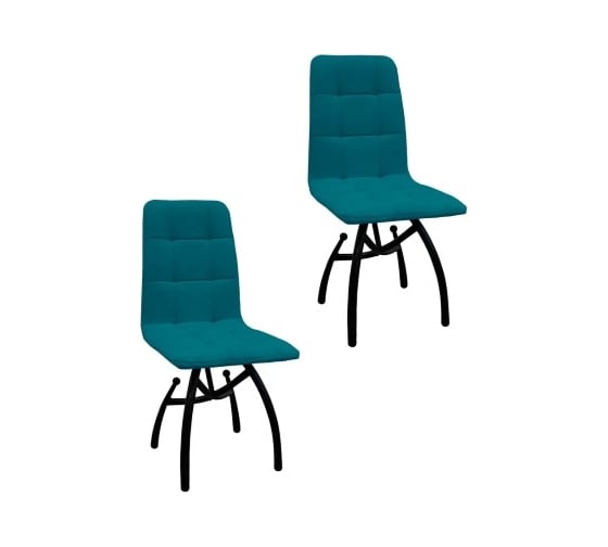 Изображение товара Комплект стульев M-GROUP ЛЕОН Шарики чёрный, аквамарин (2 шт) 14030451