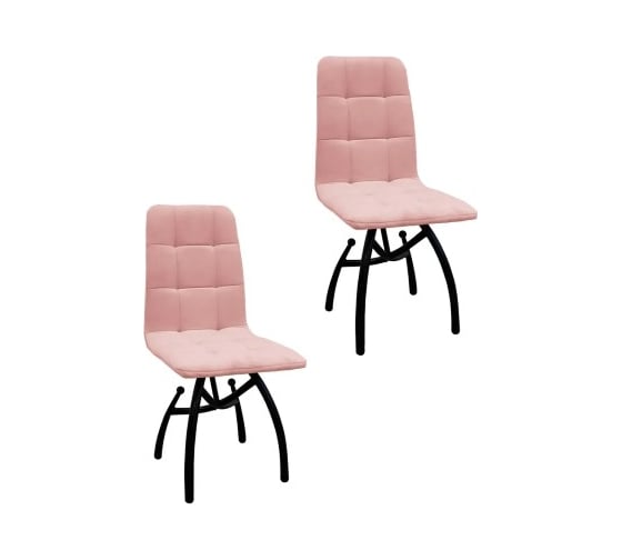 Изображение товара Комплект стульев M-GROUP ЛЕОН Шарики чёрный, пудровый (2 шт) 14030454