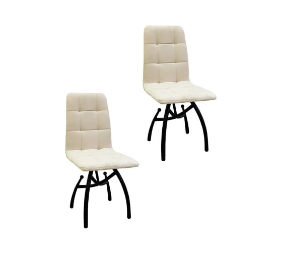 Изображение товара Комплект стульев M-GROUP ЛЕОН Шарики чёрный, бежевый (2 шт) 14030452