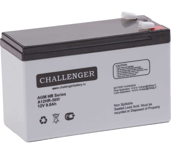 Изображение товара Батарея аккумуляторная 12В, 9Ач CHALLENGER A12HR-36W