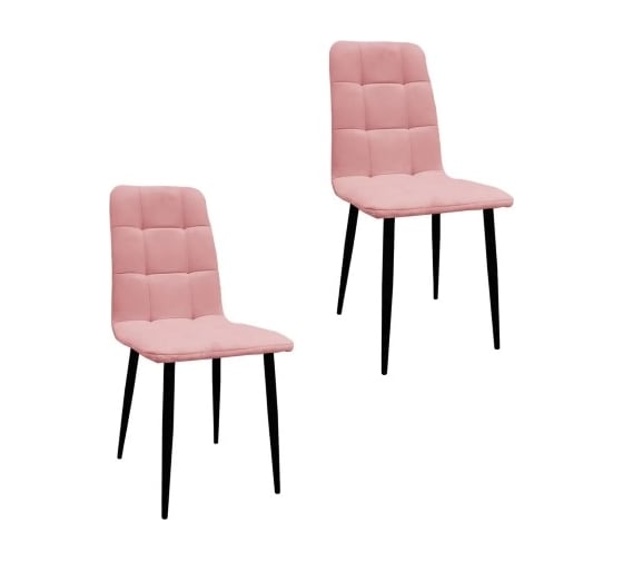 Изображение товара Комплект стульев M-GROUP ЛЕОН Классика пудровый, черные ножки (2 шт) 14050454