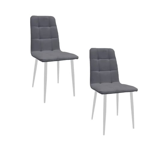 Изображение товара Комплект стульев M-GROUP ЛЕОН Классика серый, белые ножки (2 шт) 14050155