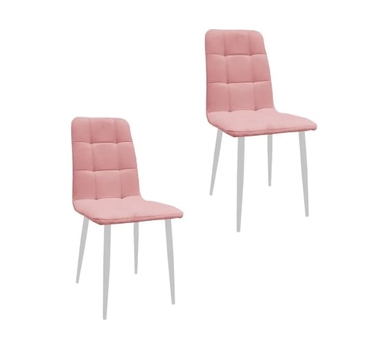Изображение товара Комплект стульев M-GROUP ЛЕОН Классика пудровый, белые ножки (2 шт) 14050154