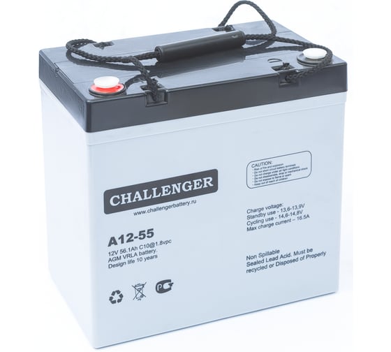 Изображение товара Батарея аккумуляторная 12В, 55Ач CHALLENGER A12-55