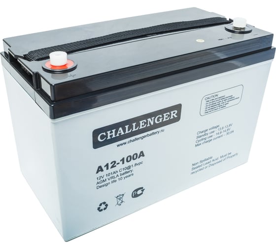Изображение товара Батарея аккумуляторная 12В, 100Ач CHALLENGER A12-100