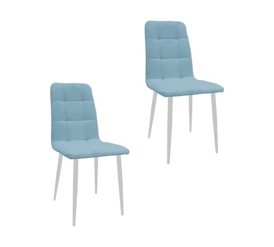 Изображение товара Комплект стульев M-GROUP ЛЕОН Классика голубой, белые ножки (2 шт) 14050153
