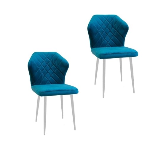 Изображение товара Комплект стульев M-GROUP НИЦЦА Классика белый, аквамарин(2 шт) 14010151