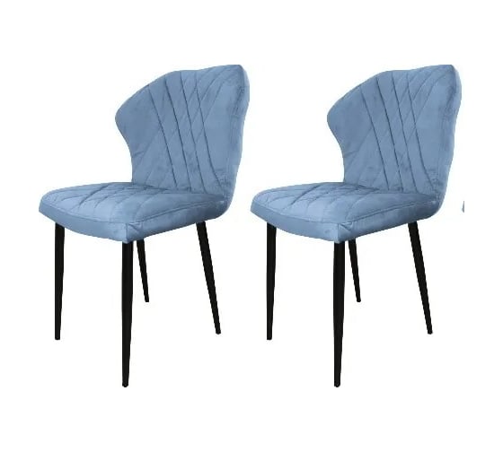 Изображение товара Комплект стульев M-GROUP НИЦЦА Классика чёрный, голубой (2 шт) 14010453