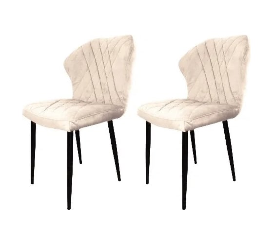 Изображение товара Комплект стульев M-GROUP НИЦЦА Классика чёрный, бежевый (2 шт) 14010452