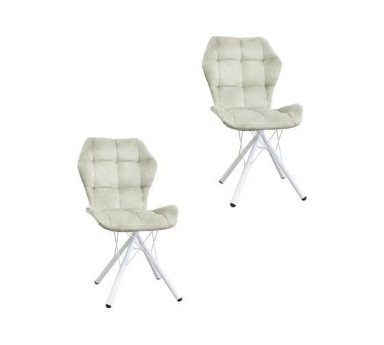 Изображение товара Комплект стульев M-GROUP БАБОЧКА Паутинка бежевый, белые ножки (2 шт) 14090152