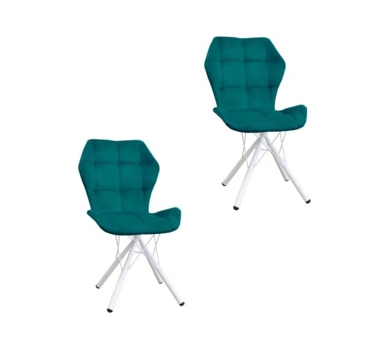 Изображение товара Комплект стульев M-GROUP БАБОЧКА Паутинка аквамарин, белые ножки (2 шт) 14090151