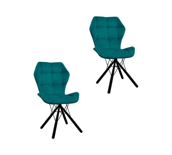Изображение товара Комплект стульев M-GROUP БАБОЧКА Паутинка чёрный, аквамарин (2 шт) 14090451