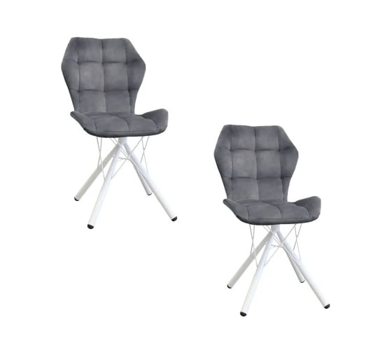 Изображение товара Комплект стульев M-GROUP БАБОЧКА Паутинка серый, белые ножки (2 шт) 14090155