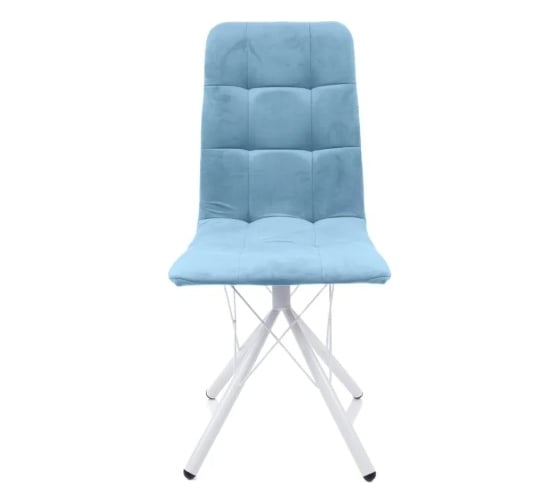 Изображение товара Стул M-GROUP ЛЕОН паутинка, небесно-серый, белые ножки 13040153