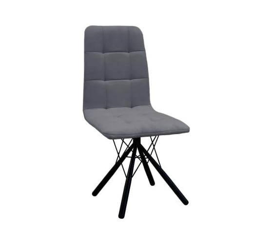 Изображение товара Стул M-GROUP ЛЕОН паутинка, серый, чёрные ножки 13040455