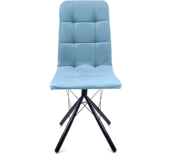 Изображение товара Стул M-GROUP ЛЕОН паутинка, небесно-серый, чёрные ножки 13040453