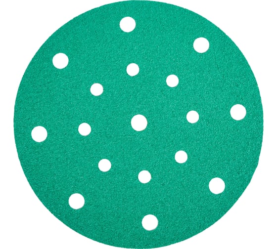 Изображение товара Круг абразивный шлифовальный под липучку Polyester Film Sandpaper P60, 150 мм, 17 отверстий, 25 шт Elsilber EL-APF0060