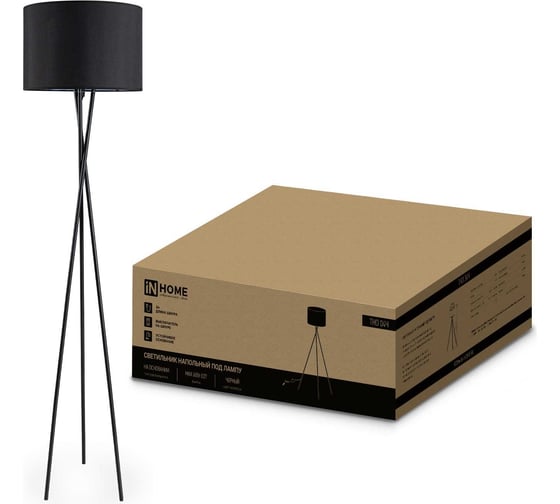 Изображение товара Напольный светильник IN HOME п/лампу на основании тно 04ч 60вт е27 230в черный 4690612048239