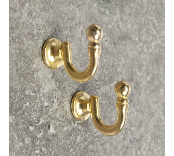 Изображение товара Крючок для штор ТУНДРА KS003, однорожковый, цвет золото 3241491