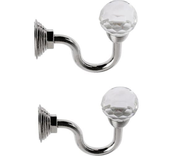 Изображение товара Крючок для штор ТУНДРА KS007, однорожковый, цвет хром 4320360