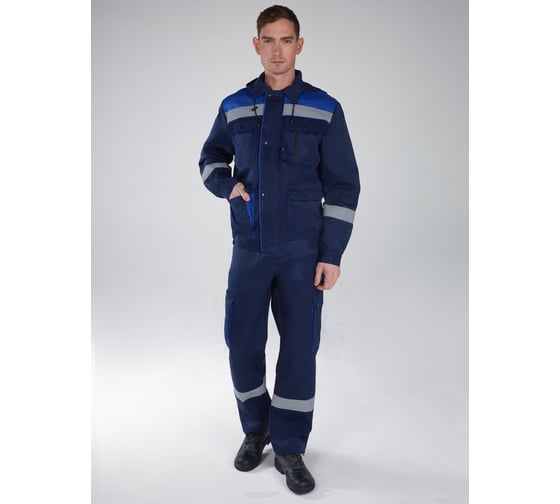 Изображение товара Костюм с полукомбинезоном Факел Титан СОП с капюшоном, темно-синий/васильковый, размер 60-62, рост 194-200 87471186.029
