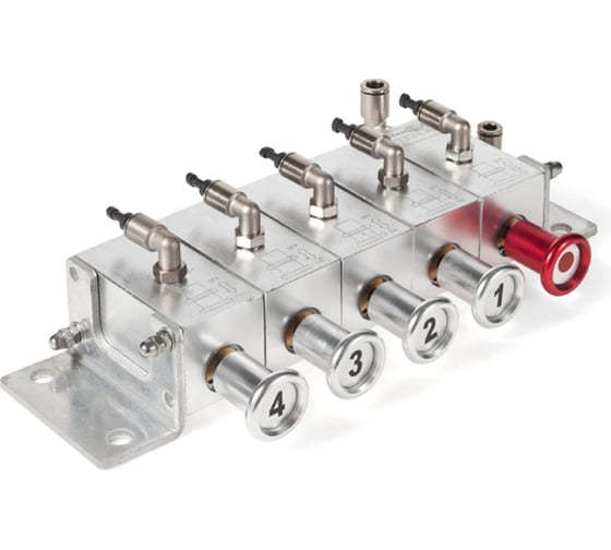 Изображение товара Пневматический блок управления донными клапанами автоцистерны TITAN LOCK 4-х отсечный, алюминий TLCU4