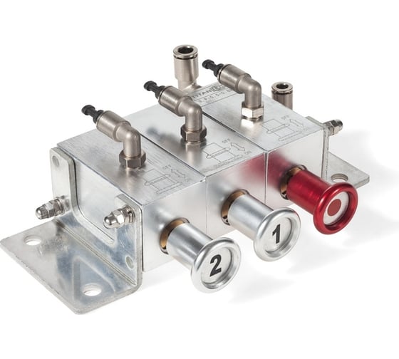 Изображение товара Пневматический блок управления донными клапанами автоцистерны TITAN LOCK 2-х отсечный, алюминий TLCU2