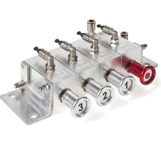 Изображение товара Пневматический блок управления донными клапанами автоцистерны TITAN LOCK 3-х отсечный, алюминий TLCU3