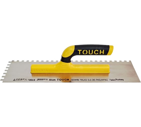 Изображение товара Гладилка Serfa зубчатая с пластмассовой ручкой из нержавеющей стали 40 см 8x8 203