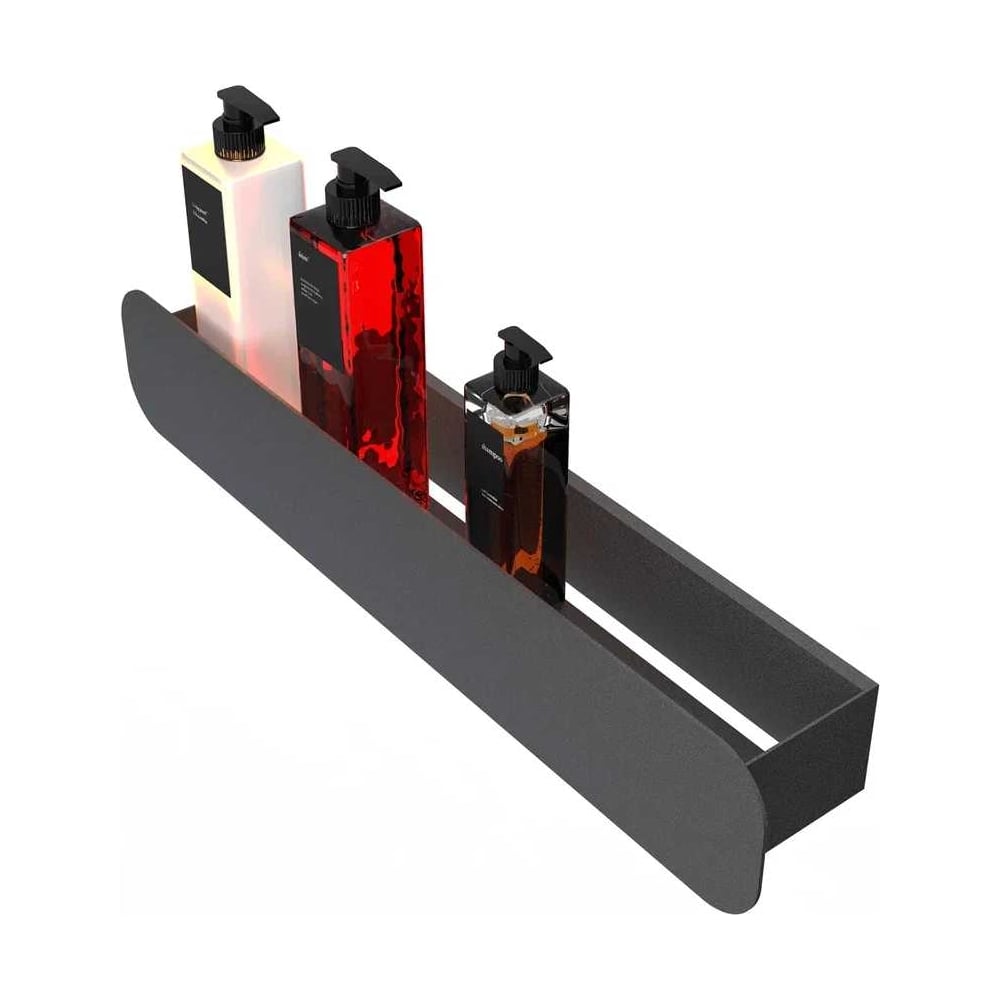 Изображение товара Полка Граф Держалкин Radius mono 50x9.2x9 черная в стиле лофт для интерьера