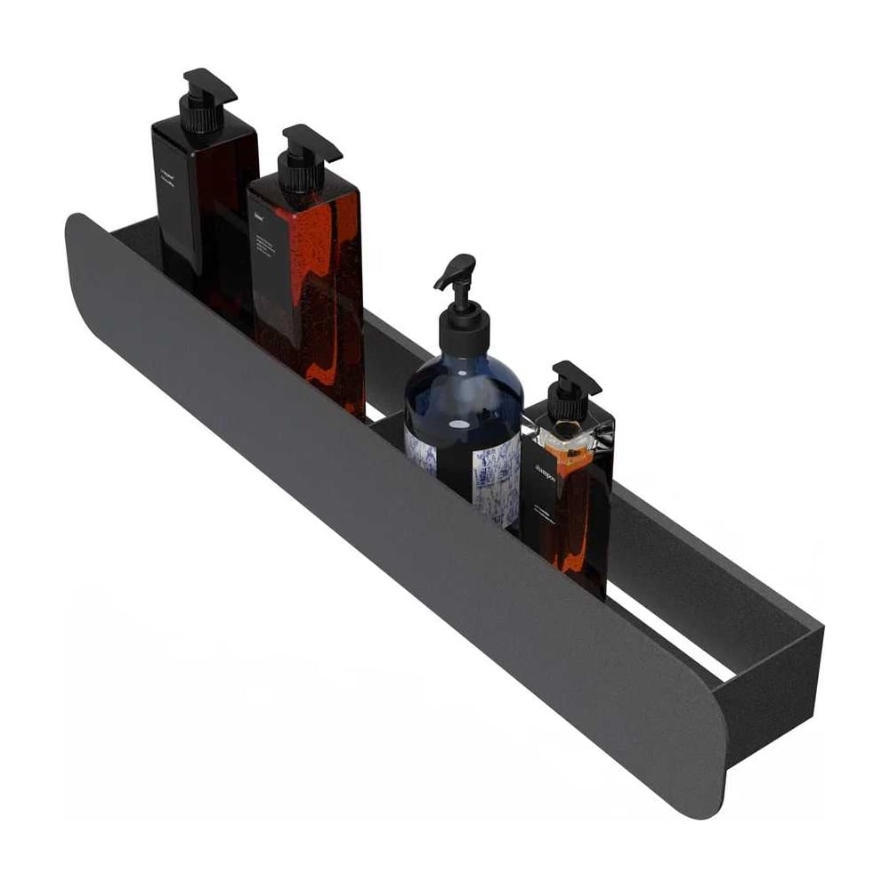 Изображение товара Полка Граф Держалкин Radius mono 60x9.2x9 черная металлоклассика стиль лофт