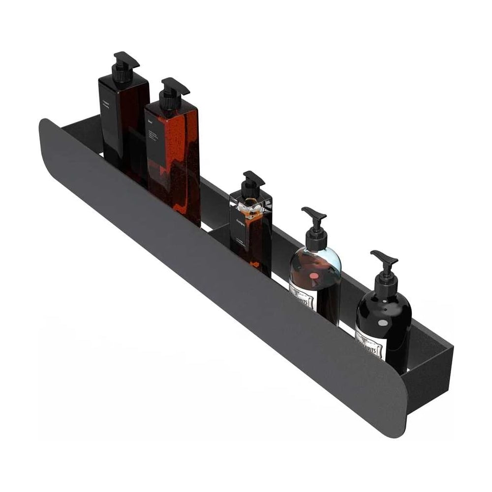 Изображение товара Полка Граф Держалкин Radius mono 70x9.2x9 черная настенная металлическая в стиле лофт