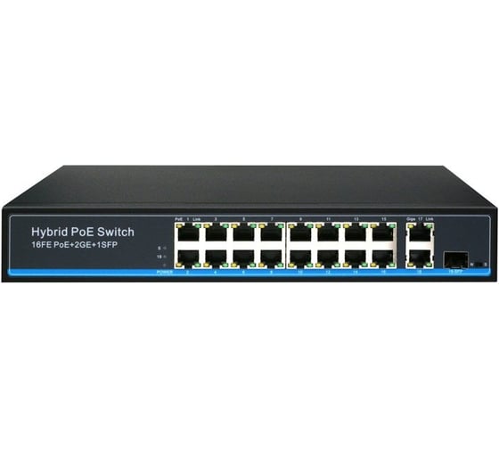 Изображение товара Коммутатор Giraffe 16PoE 2UpLink 10/100/1000Мб 1SFP GF-AC1621PoE gf0469
