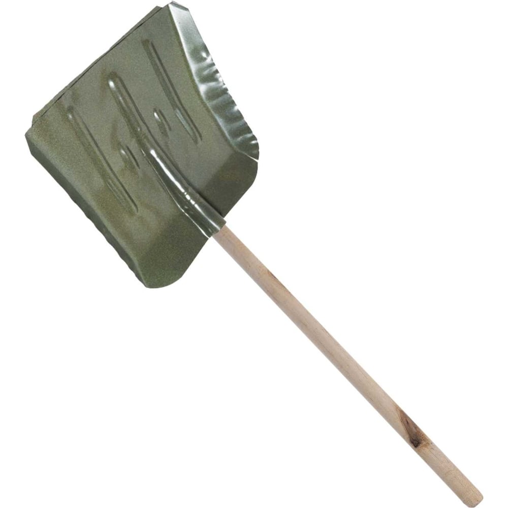 Изображение товара Лопата снеговая стальная 380x380мм с деревянным черенком 1200мм