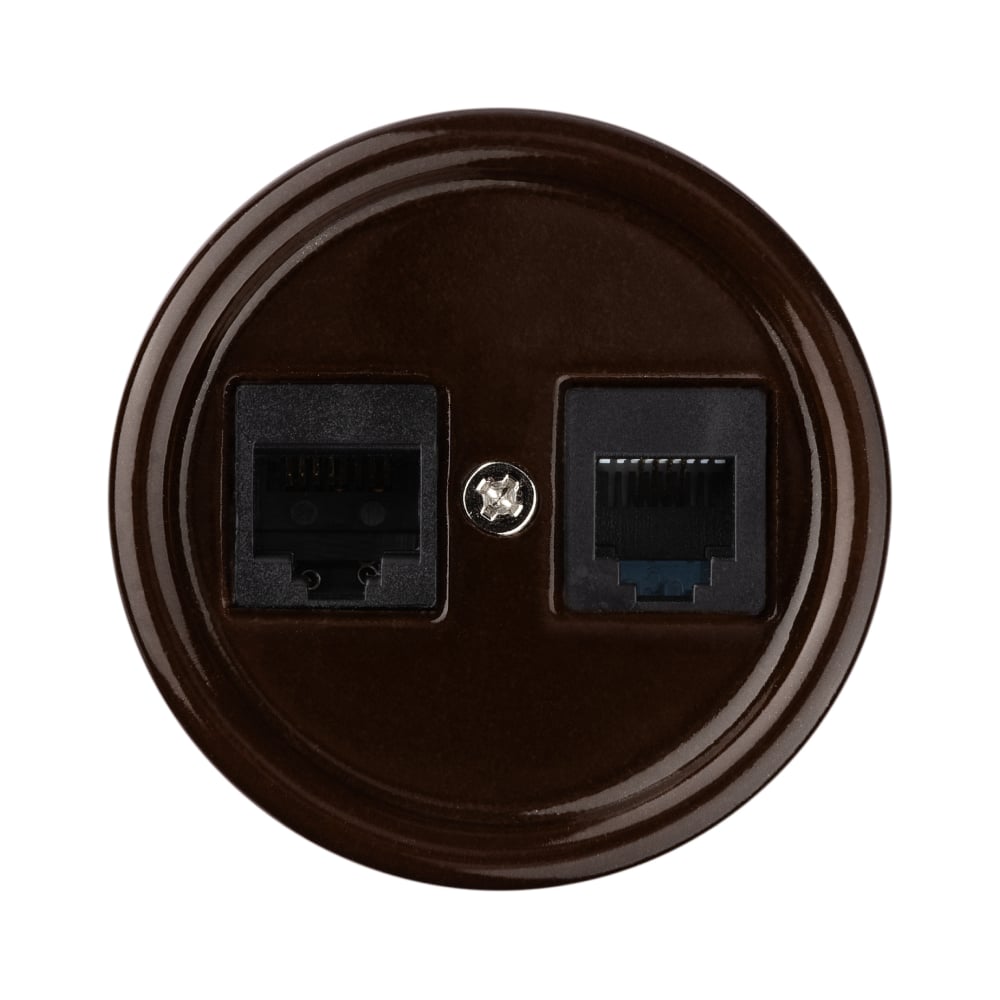 Изображение товара Розетка телефонная RJ11 + компьютерная RJ45 серия Болонь TDM ELECTRIC