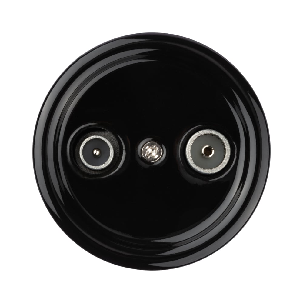 Изображение товара Проходная розетка TV+R, черная, встраиваемая, для телевидения и радио