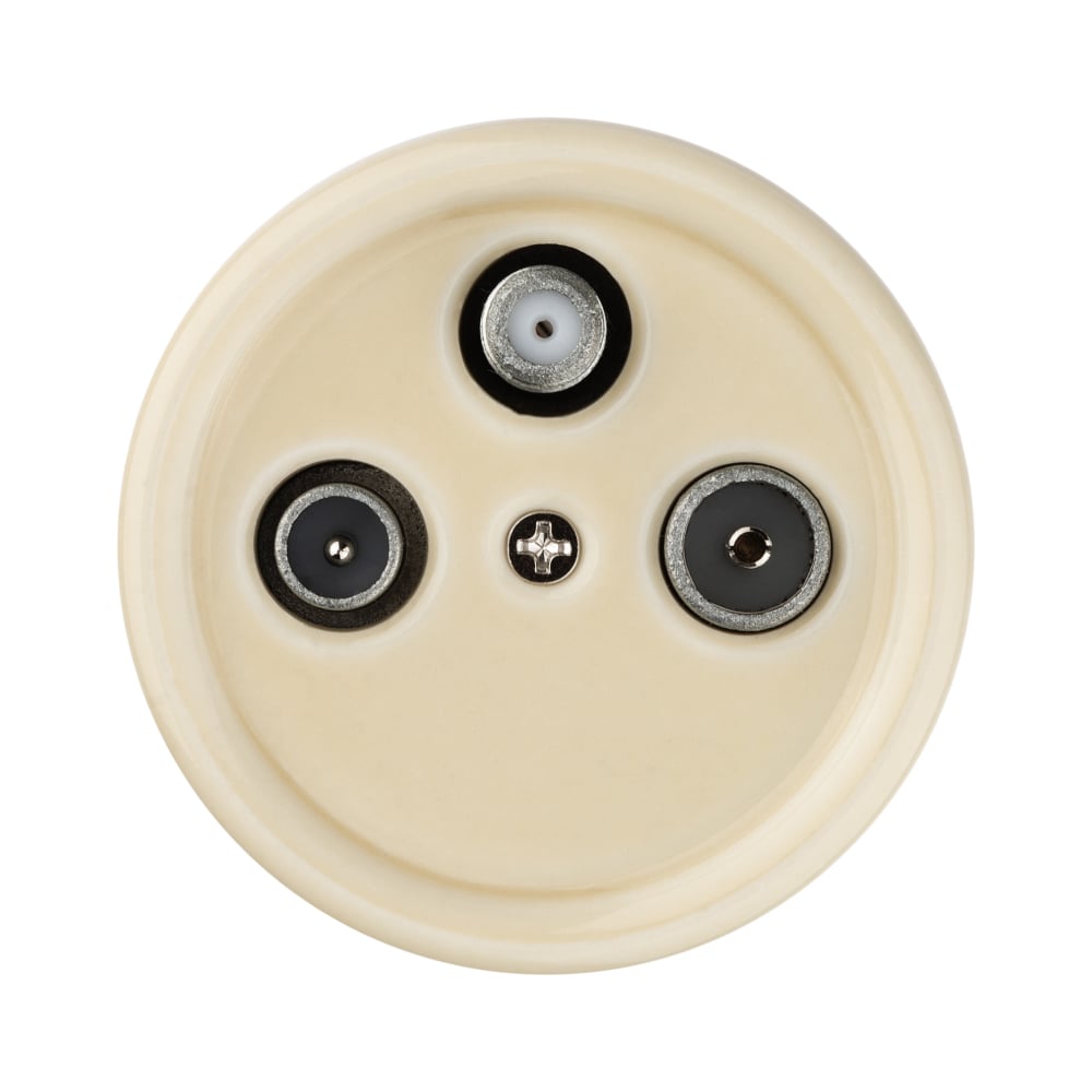 Изображение товара Проходная розетка TV + R + SAT серия Болонь слоновая кость