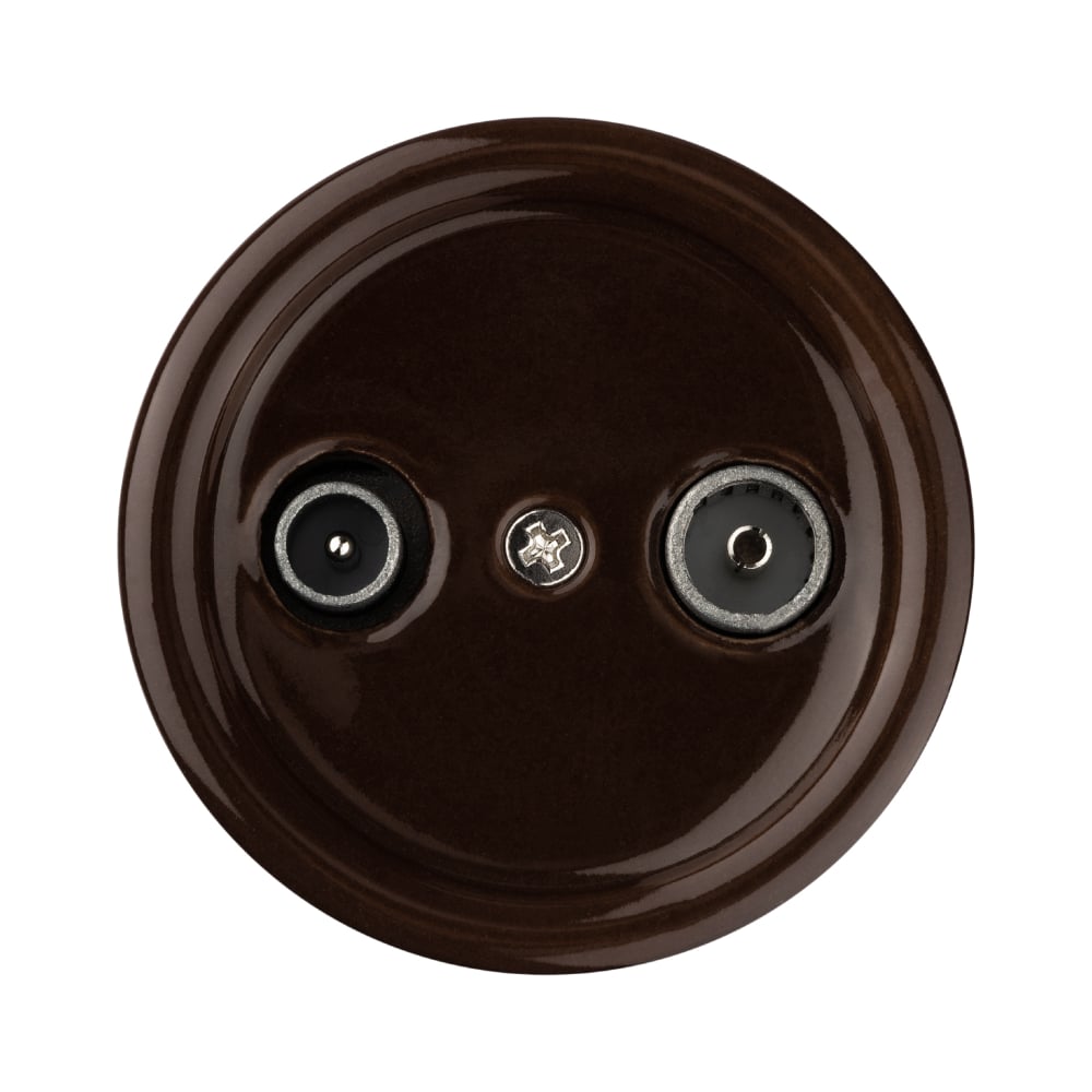 Изображение товара Проходная розетка TV+R TDM ELECTRIC коричневая Болонь SQ1820-0456